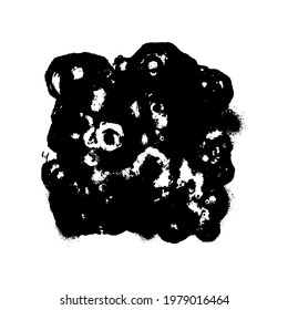Distress grunge background. Splatter paint texture. Splash element. Black ink stain isolated on white background.