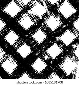 Distress grunge halftone overlay texture. Dirty noise aging design template. EPS10 vector.