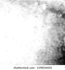 Distress grunge halftone overlay texture. Dirty noise aging design template. Pop art artistic black and white element. EPS10 vector.