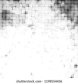 Distress grunge halftone overlay texture. Dirty noise aging design template. Pop art artistic black and white element. EPS10 vector.
