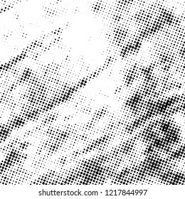 Distress grunge halftone overlay texture. Dirty noise aging design template. Pop art artistic element. EPS10 vector.