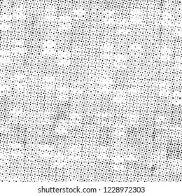 Distress grunge halftone overlay texture. Dirty noise aging design template. Pop art artistic element. EPS10 vector.