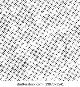 Distress grunge halftone overlay texture. Dirty noise aging design template. Pop art artistic element. EPS10 vector