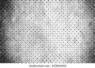 Distress grunge halftone overlay texture. Dirty noise aging pop art design template. EPS10 vector.