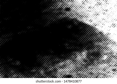 Distress grunge halftone overlay texture. Dirty noise aging pop art design template. EPS10 vector.