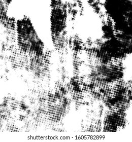 Distress grunge halftone overlay texture. Dirty noise aging pop art design template. EPS10 vector.