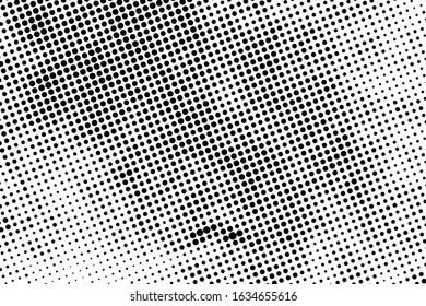 Distress grunge halftone overlay texture. Dirty noise aging pop art design template. EPS10 vector.