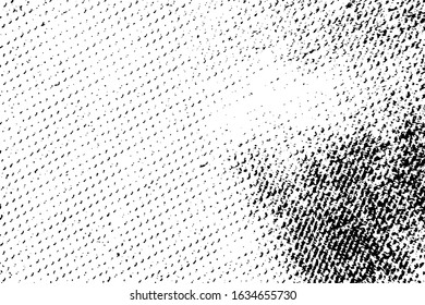 Distress grunge halftone overlay texture. Dirty noise aging pop art design template. EPS10 vector.