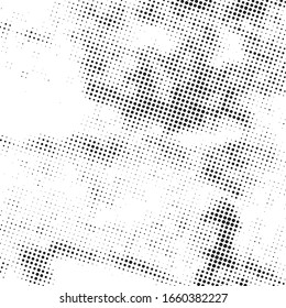 Textura superpuesta de media tonalidad de grunge por presión. Plantilla de diseño de envejecimiento de ruido sucio. Elemento artístico de medio tono de arte pop. Vector EPS10.