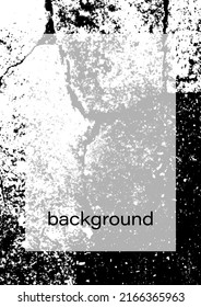 Distress grunge texture abstract background vector. Abandoned road, old dirty sidewalk. Aged cement, battered pavement. Black and white damaged footpath, crack concrete, bad condition rough wall art.