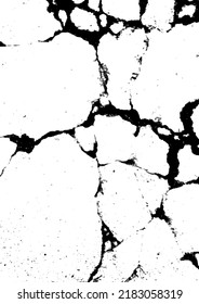 Distress grunge texture abstract background vector. Abandoned road, old dirty sidewalk. Aged cement, battered pavement. Black and white damaged footpath, crack concrete, bad condition rough wall art.