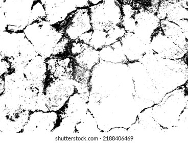 Distress grunge texture abstract background vector. Abandoned road, old dirty sidewalk. Aged cement, battered pavement. Black and white damaged footpath, crack concrete, bad condition rough wall art.