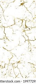 Distress Grunge Texture. Elegant Seamless Pattern. Gold Old, Retro Background. Broken, Cracked Wall Texture. Scratched, Dirt Print. Golden Luxury Grunge Style. Noise Rough Design. Vector Illustration.