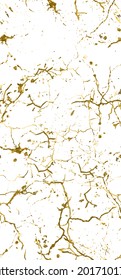 Distress Grunge Texture. Elegant Seamless Pattern. Gold Old, Retro Background. Broken, Cracked Wall Texture. Scratched, Dirt Print. Golden Luxury Grunge Style. Noise Rough Design. Vector Illustration.
