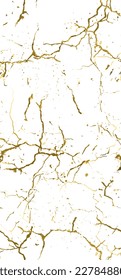 Distress Grunge Texture. Elegant Seamless Pattern. Gold Old, Retro Background. Broken, Cracked Wall Texture. Scratched, Dirt Print. Golden Luxury Grunge Style. Noise Rough Design. Vector Illustration.