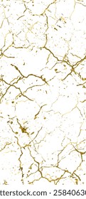 Distress Grunge Texture. Elegant Seamless Pattern. Gold Old, Retro Background. Broken, Cracked Wall Texture. Scratched, Dirt Print. Golden Luxury Grunge Style. Noise Rough Design. Vector Illustration.