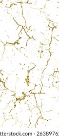Distress Grunge Texture. Elegant Seamless Pattern. Gold Old, Retro Background. Broken, Cracked Wall Texture. Scratched, Dirt Print. Golden Luxury Grunge Style. Noise Rough Design. Vector Illustration.