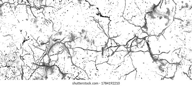 Distress Grunge Texture. Seamless Pattern. Halftone Old, Retro Background. Broken, Cracked Wall Texture. Scratched, Dirt Print. Black and White Grunge Style. Noise Rough Design. Vector Illustration.