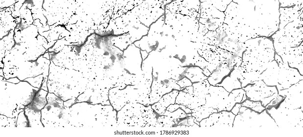 Distress Grunge Texture. Seamless Pattern. Halftone Old, Retro Background. Broken, Cracked Wall Texture. Scratched, Dirt Print. Black and White Grunge Style. Noise Rough Design. Vector Illustration.