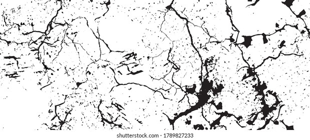Distress Grunge Texture. Seamless Pattern. Halftone Old, Retro Background. Broken, Cracked Wall Texture. Scratched, Dirt Print. Black and White Grunge Style. Noise Rough Design. Vector Illustration.
