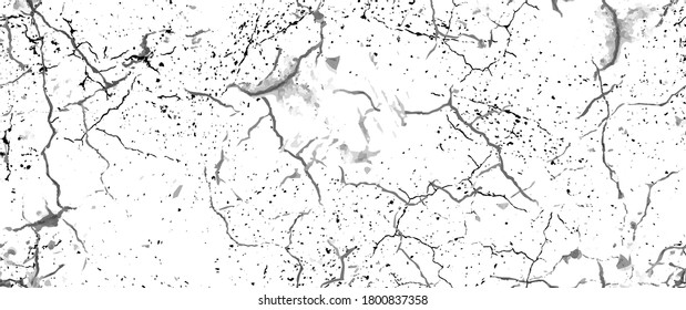Distress Grunge Texture. Seamless Pattern. Halftone Old, Retro Background. Broken, Cracked Wall Texture. Scratched, Dirt Print. Black and White Grunge Style. Noise Rough Design. Vector Illustration.