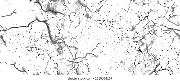 Distress Grunge Texture. Seamless Pattern. Halftone Old, Retro Background. Broken, Cracked Wall Texture. Scratched, Dirt Print. Black and White Grunge Style. Noise Rough Design. Vector Illustration.