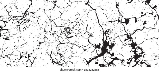 La textura de desgarre de la angustia. Patrón sin inconvenientes. Fondo Retro Antiguo De Medio Tono. Textura de pared rota y rota. Impresión Scratched, Dirt. Estilo de Grunge negro y blanco. Diseño ruidoso. Ilustración vectorial.