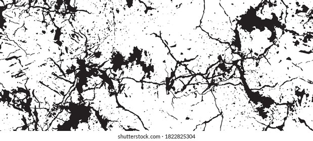 La textura de desgarre de la angustia. Patrón sin inconvenientes. Fondo Retro Antiguo De Medio Tono. Textura de pared rota y rota. Impresión Scratched, Dirt. Estilo de Grunge negro y blanco. Diseño ruidoso. Ilustración vectorial.