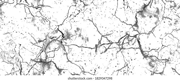 Distress Grunge Texture. Seamless Pattern. Halftone Old, Retro Background. Broken, Cracked Wall Texture. Scratched, Dirt Print. Black and White Grunge Style. Noise Rough Design. Vector Illustration.