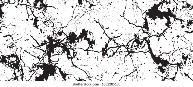 La textura de desgarre de la angustia. Patrón sin inconvenientes. Fondo Retro Antiguo De Medio Tono. Textura de pared rota y rota. Impresión Scratched, Dirt. Estilo de Grunge negro y blanco. Diseño ruidoso. Ilustración vectorial.