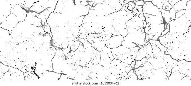 Distress Grunge Texture. Seamless Pattern. Halftone Old, Retro Background. Broken, Cracked Wall Texture. Scratched, Dirt Print. Black and White Grunge Style. Noise Rough Design. Vector Illustration.