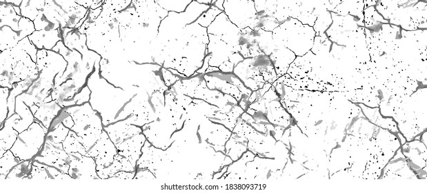 Distress Grunge Texture. Seamless Pattern. Halftone Old, Retro Background. Broken, Cracked Wall Texture. Scratched, Dirt Print. Black and White Grunge Style. Noise Rough Design. Vector Illustration.