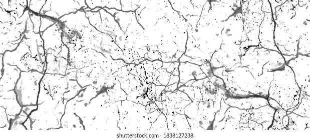 Distress Grunge Texture. Seamless Pattern. Halftone Old, Retro Background. Broken, Cracked Wall Texture. Scratched, Dirt Print. Black and White Grunge Style. Noise Rough Design. Vector Illustration.