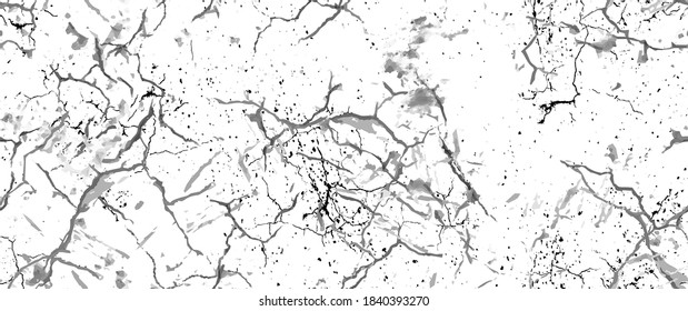 La textura de desgarre de la angustia. Patrón sin inconvenientes. Fondo Retro Antiguo De Medio Tono. Textura de pared rota y rota. Impresión Scratched, Dirt. Estilo de Grunge negro y blanco. Diseño ruidoso. Ilustración vectorial.