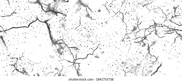 Distress Grunge Texture. Seamless Pattern. Halftone Old, Retro Background. Broken, Cracked Wall Texture. Scratched, Dirt Print. Black and White Grunge Style. Noise Rough Design. Vector Illustration.