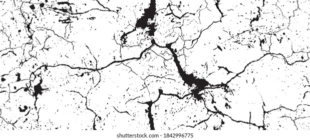 La textura de desgarre de la angustia. Patrón sin inconvenientes. Fondo Retro Antiguo De Medio Tono. Textura de pared rota y rota. Impresión Scratched, Dirt. Estilo de Grunge negro y blanco. Diseño ruidoso. Ilustración vectorial.