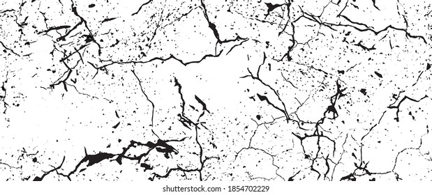 La textura de desgarre de la angustia. Patrón sin inconvenientes. Fondo Retro Antiguo De Medio Tono. Textura de pared rota y rota. Impresión Scratched, Dirt. Estilo de Grunge negro y blanco. Diseño ruidoso. Ilustración vectorial.