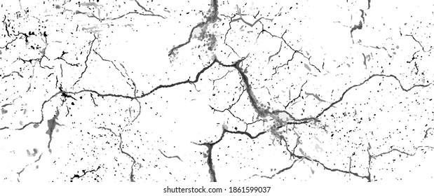Distress Grunge Texture. Seamless Pattern. Halftone Old, Retro Background. Broken, Cracked Wall Texture. Scratched, Dirt Print. Black and White Grunge Style. Noise Rough Design. Vector Illustration.