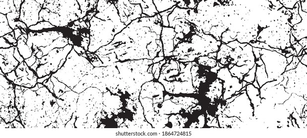 La textura de desgarre de la angustia. Patrón sin inconvenientes. Fondo Retro Antiguo De Medio Tono. Textura de pared rota y rota. Impresión Scratched, Dirt. Estilo de Grunge negro y blanco. Diseño ruidoso. Ilustración vectorial.
