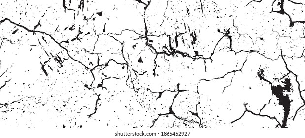 Distress Grunge Texture. Seamless Pattern. Halftone Old, Retro Background. Broken, Cracked Wall Texture. Scratched, Dirt Print. Black and White Grunge Style. Noise Rough Design. Vector Illustration.