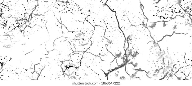 Distress Grunge Texture. Seamless Pattern. Halftone Old, Retro Background. Broken, Cracked Wall Texture. Scratched, Dirt Print. Black and White Grunge Style. Noise Rough Design. Vector Illustration.