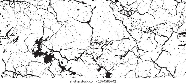 La textura de desgarre de la angustia. Patrón sin inconvenientes. Fondo Retro Antiguo De Medio Tono. Textura de pared rota y rota. Impresión Scratched, Dirt. Estilo de Grunge negro y blanco. Diseño ruidoso. Ilustración vectorial.