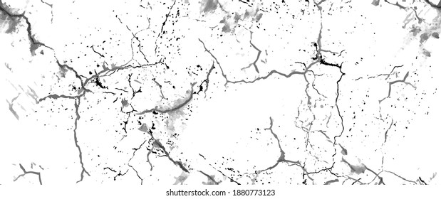 Distress Grunge Texture. Seamless Pattern. Halftone Old, Retro Background. Broken, Cracked Wall Texture. Scratched, Dirt Print. Black and White Grunge Style. Noise Rough Design. Vector Illustration.