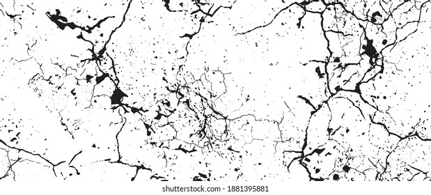 La textura de desgarre de la angustia. Patrón sin inconvenientes. Fondo Retro Antiguo De Medio Tono. Textura de pared rota y rota. Impresión Scratched, Dirt. Estilo de Grunge negro y blanco. Diseño ruidoso. Ilustración vectorial.