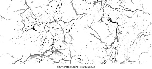 Distress Grunge Texture. Seamless Pattern. Halftone Old, Retro Background. Broken, Cracked Wall Texture. Scratched, Dirt Print. Black and White Grunge Style. Noise Rough Design. Vector Illustration.