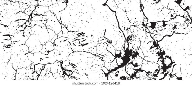 La textura de desgarre de la angustia. Patrón sin inconvenientes. Fondo Retro Antiguo De Medio Tono. Textura de pared rota y rota. Impresión Scratched, Dirt. Estilo de Grunge negro y blanco. Diseño ruidoso. Ilustración vectorial.