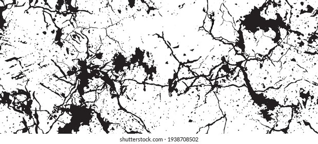 La textura de desgarre de la angustia. Patrón sin inconvenientes. Fondo Retro Antiguo De Medio Tono. Textura de pared rota y rota. Impresión Scratched, Dirt. Estilo de Grunge negro y blanco. Diseño ruidoso. Ilustración vectorial.