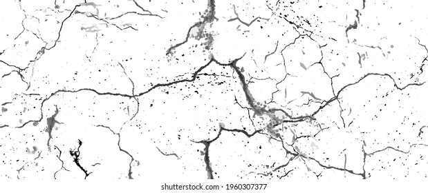 Distress Grunge Texture. Seamless Pattern. Halftone Old, Retro Background. Broken, Cracked Wall Texture. Scratched, Dirt Print. Black and White Grunge Style. Noise Rough Design. Vector Illustration.