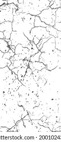 Distress Grunge Texture. Seamless Pattern. Halftone Old, Retro Background. Broken, Cracked Wall Texture. Scratched, Dirt Print. Black and White Grunge Style. Noise Rough Design. Vector Illustration.