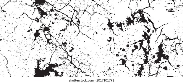 La textura de desgarre de la angustia. Patrón sin inconvenientes. Fondo Retro Antiguo De Medio Tono. Textura de pared rota y rota. Impresión Scratched, Dirt. Estilo de Grunge negro y blanco. Diseño ruidoso. Ilustración vectorial.